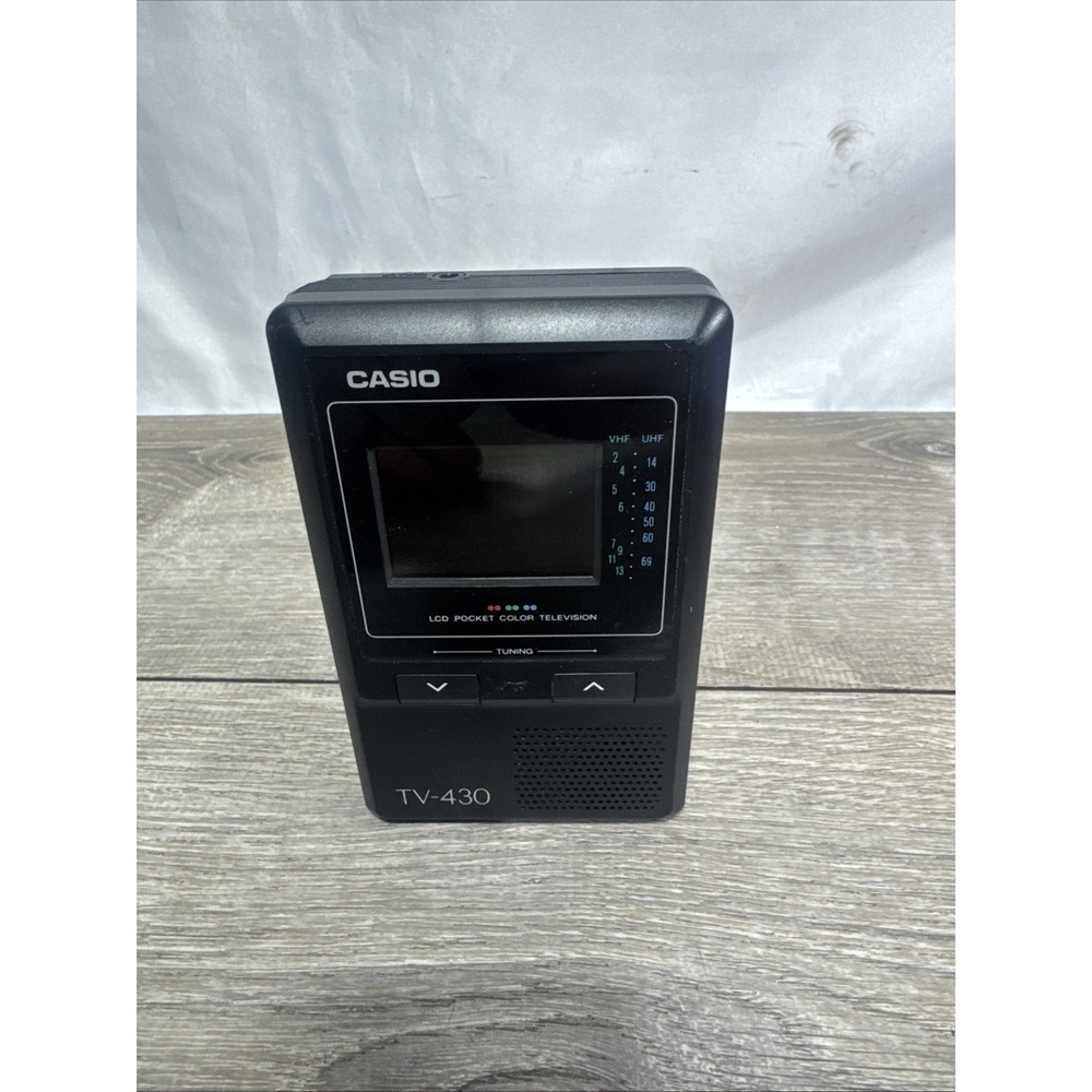Casio TV-430 LCD Pocket Color TV VHF UHF Tuning Works in Areas w/Analog Stations